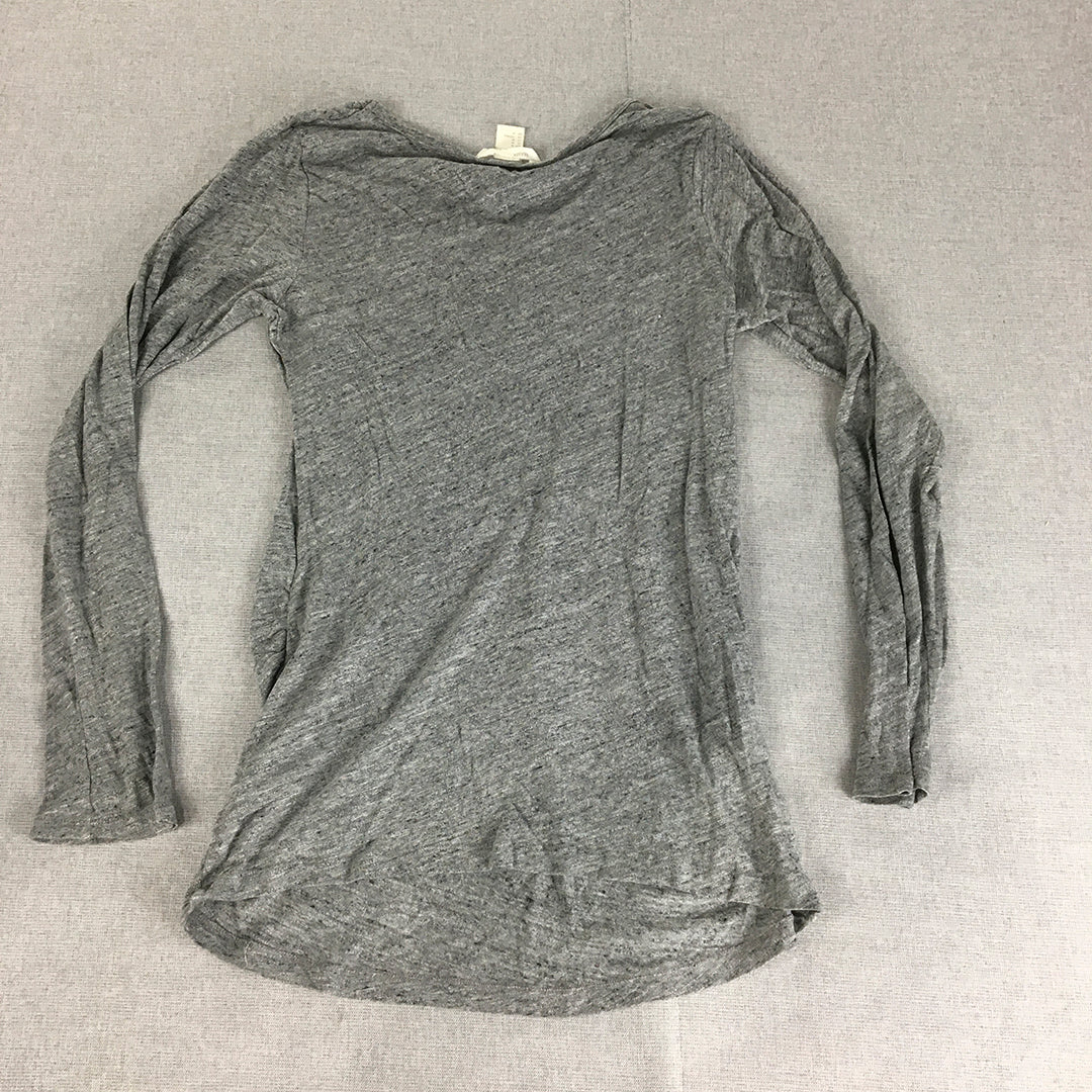 H&M Mama Womens Knit Top Size M Grey Maternity Long Sleeve Pullover