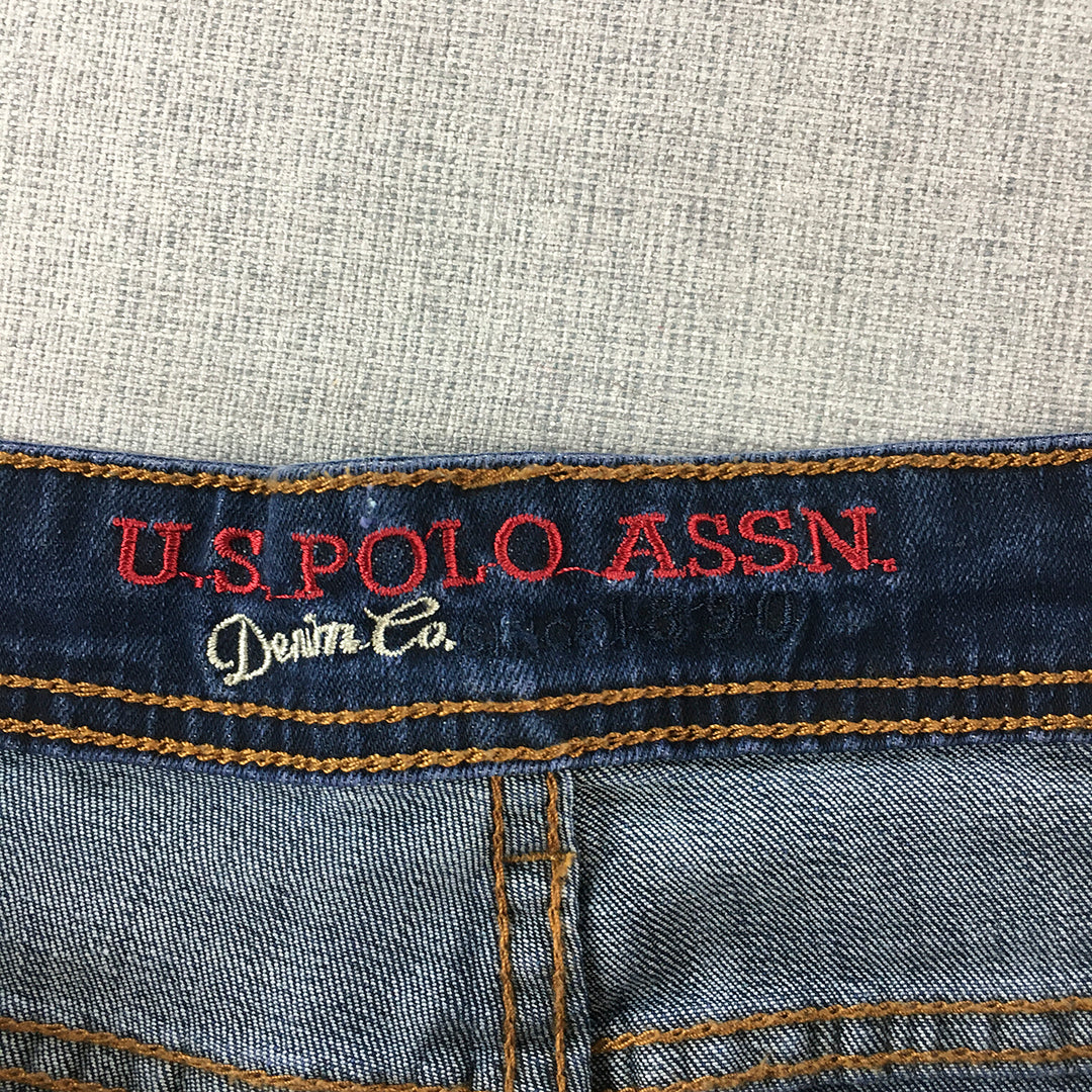 U.S. Polo Assn. Mens Jeans Size 42 x 30 Blue Dark Wash Straight Leg Denim