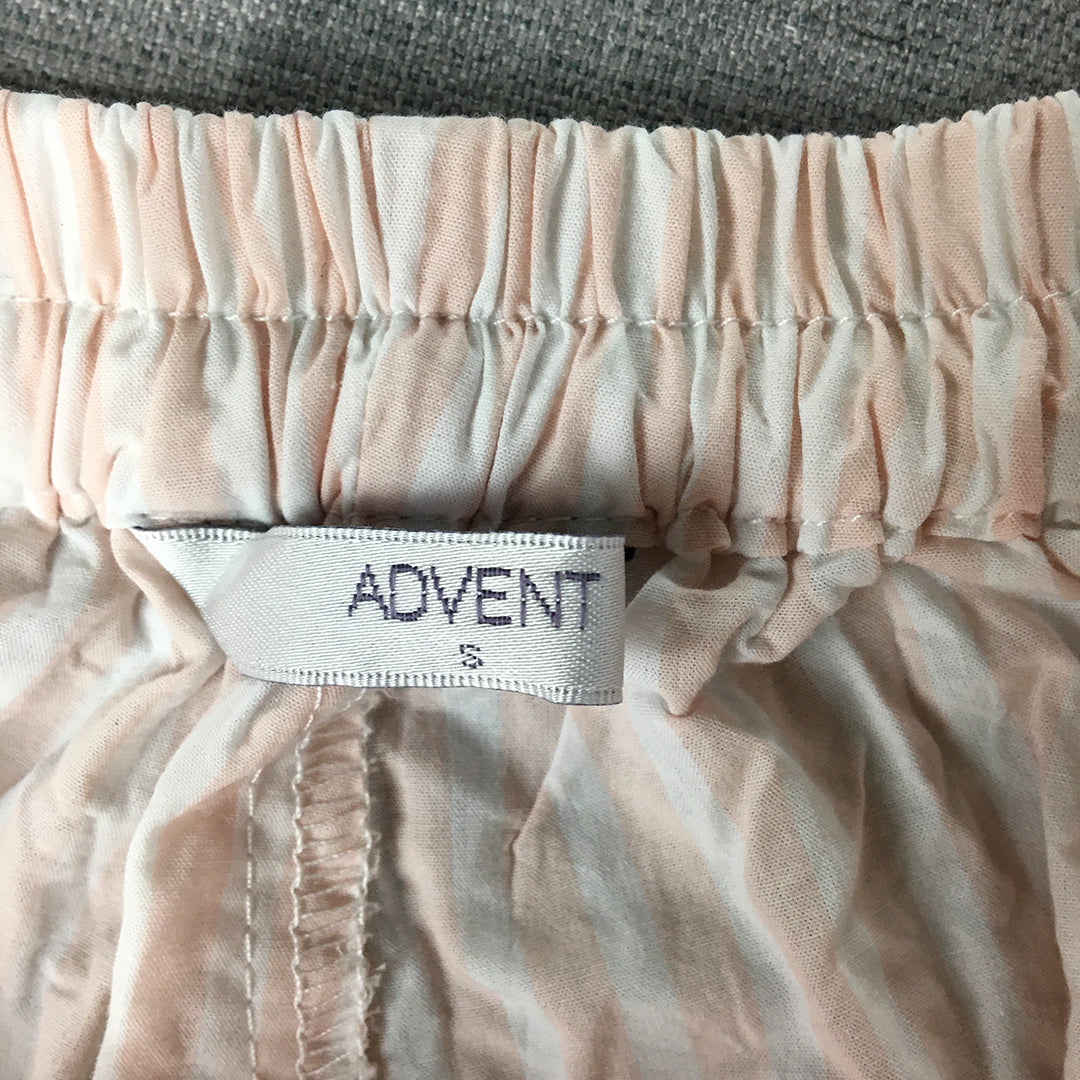 Advent Womens Pajama Shorts Size S Pink Drawstring Elastic Waist Sleepwear