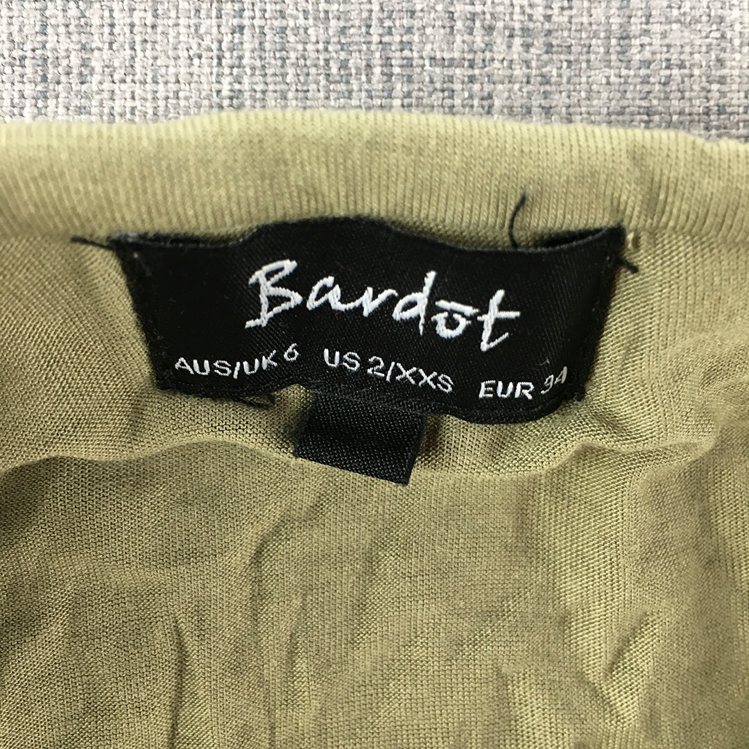 Bardot Womens Maxi Skirt Size 6 Khaki Green Bodycon Stretch