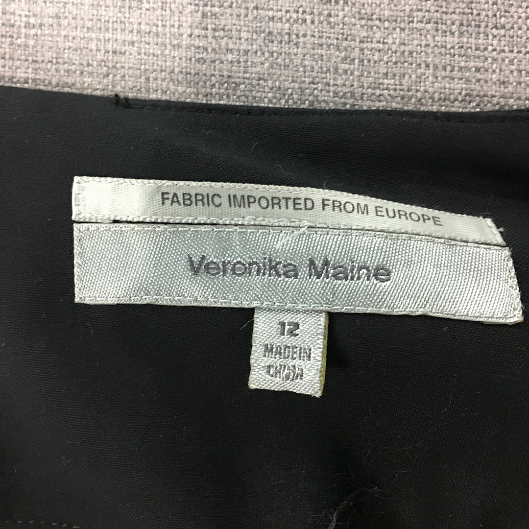 Veronika Maine Womens Midi Skirt Size 12 Black Straight