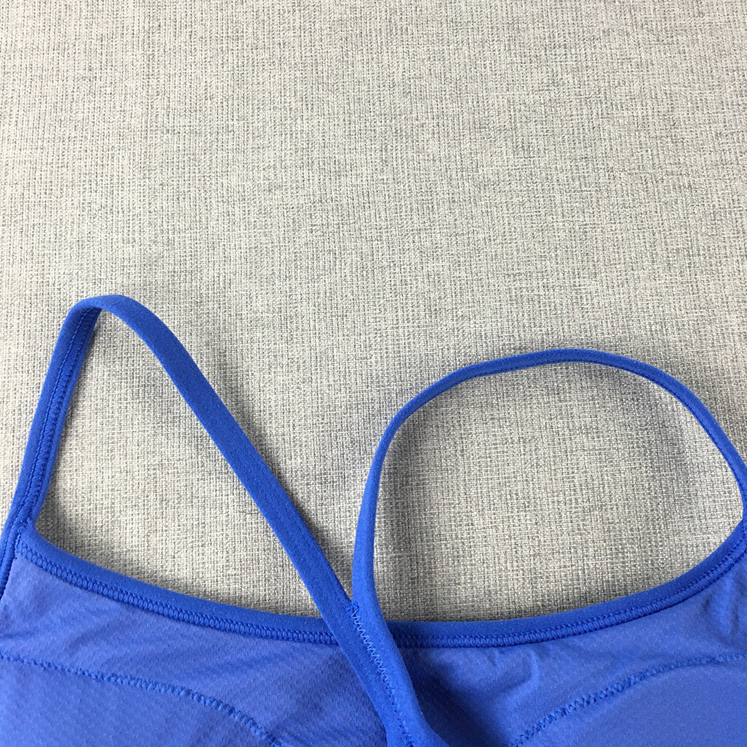 Reebok Crossfit Womens Sports Bra Size S Blue Orange Sleeveless Cropped Top