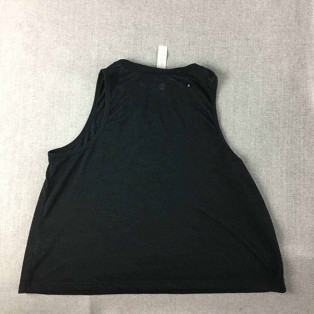 Balance Collection Womens Tank Top Size L Black Tank Top Sleeveless Shirt