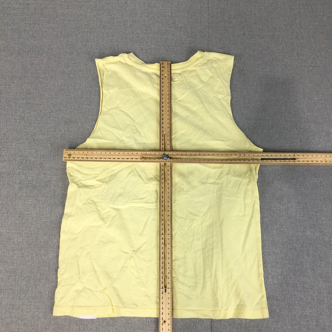 Streets Splice Icecream Womens Tank Top Size S Yellow Sleeveless Singlet Shirt