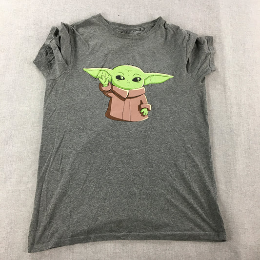 Star Wars Baby Yoda Mens T-Shirt Size S Grey Short Sleeve Tee