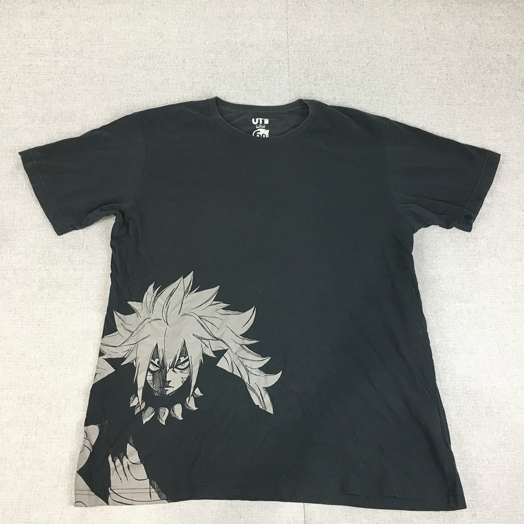 Uniqlo Manga UT 60th Shonen Magazine Fairy Tail Mens T-Shirt Size XL Black