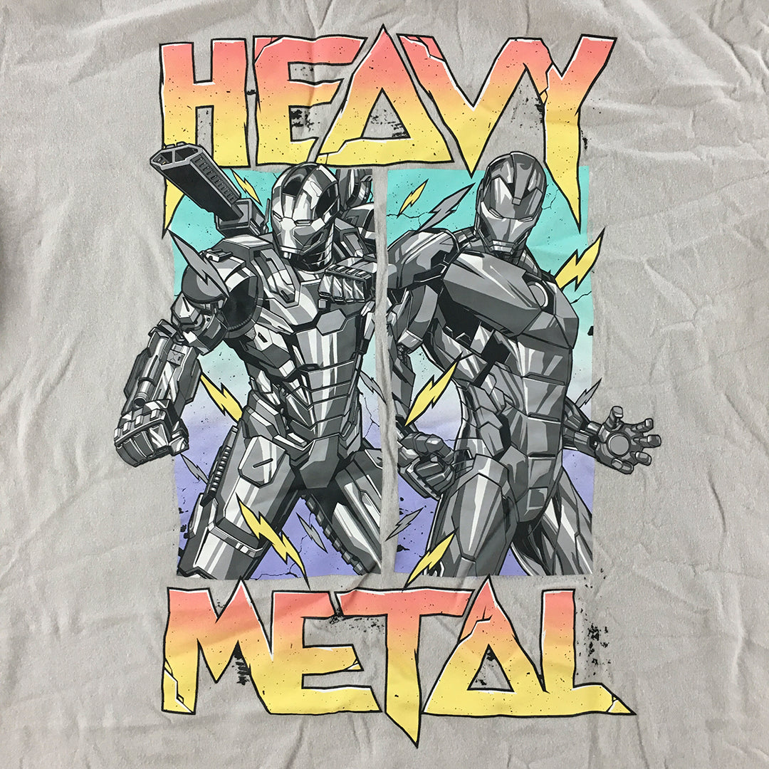 Marvel Iron Man Kids Boys T-Shirt Size 16 Grey Heavy Metal Short Sleeve Top