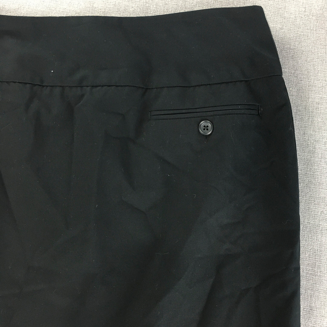 Veronika Maine Womens Midi Skirt Size 12 Black Straight