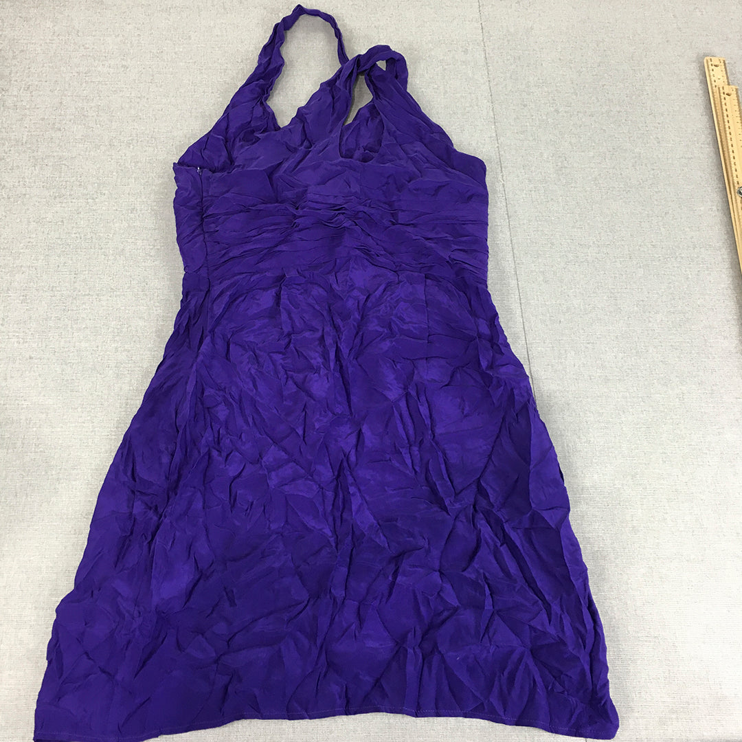 Thurley Womens Mini Dress Size 14 Purple A-Line Sleeveless Event