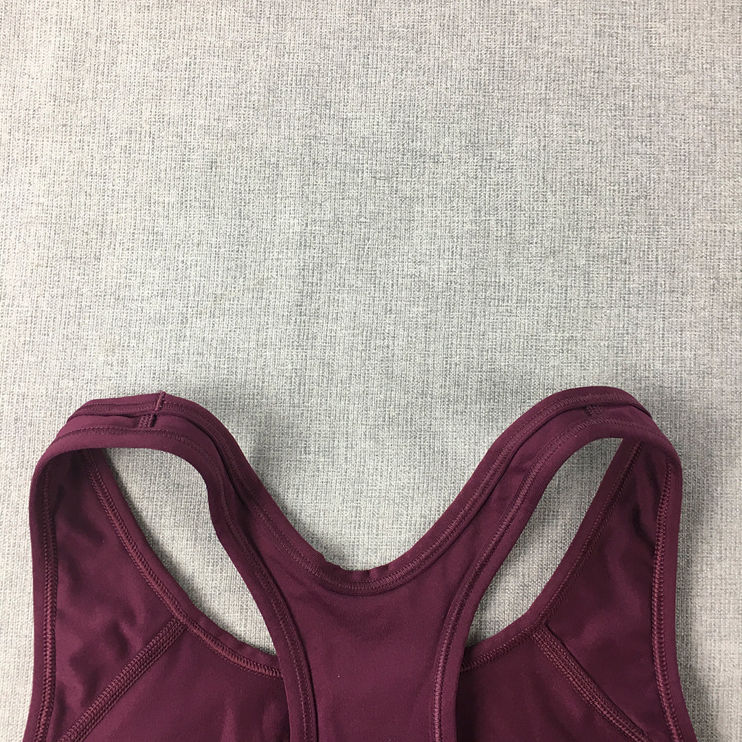 Victoria's Secret Pink Womens Sports Bra Size S Purple Logo Cropped Top