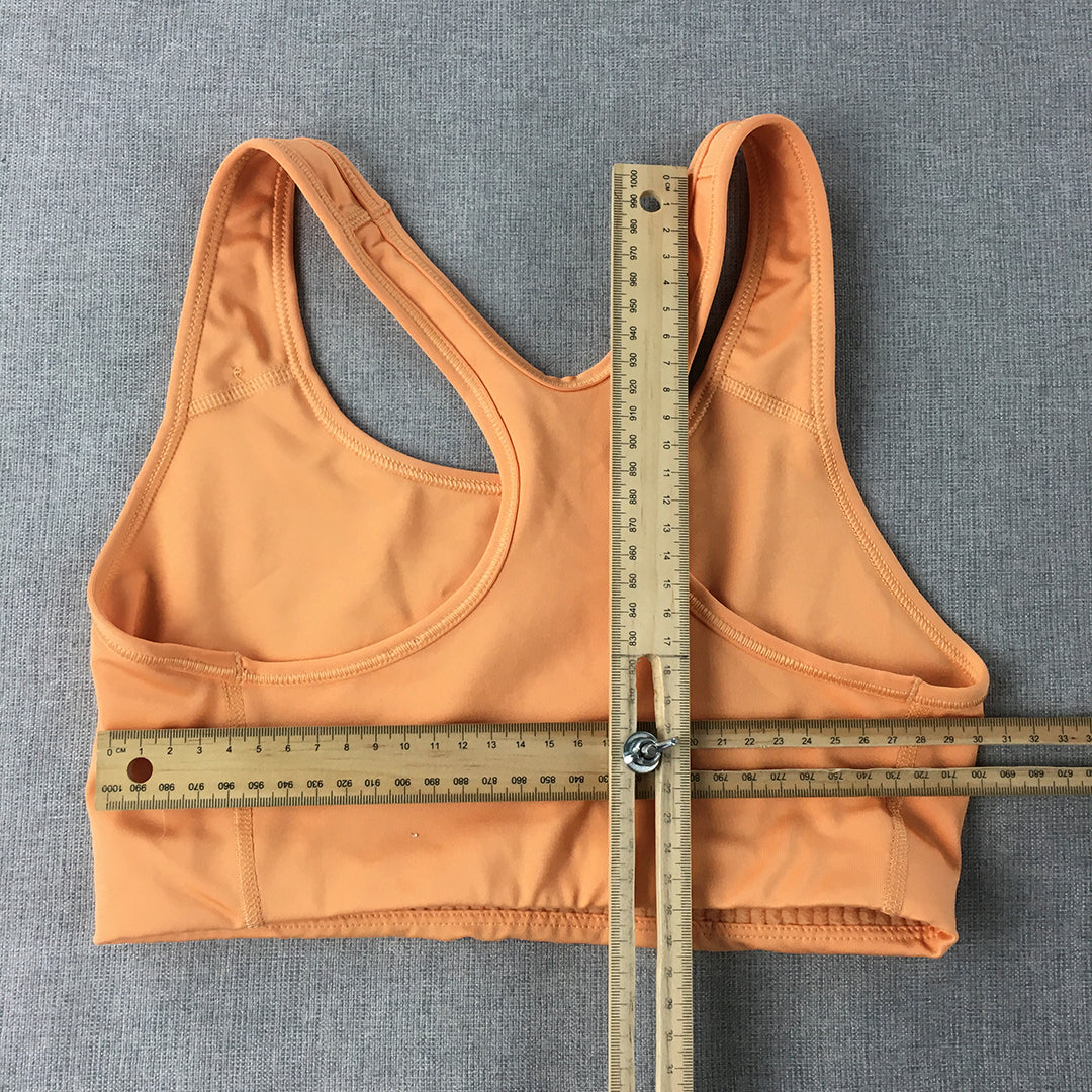 Nike Womens Sports Bra Size S Orange Logo Cropped Top Sleeveless