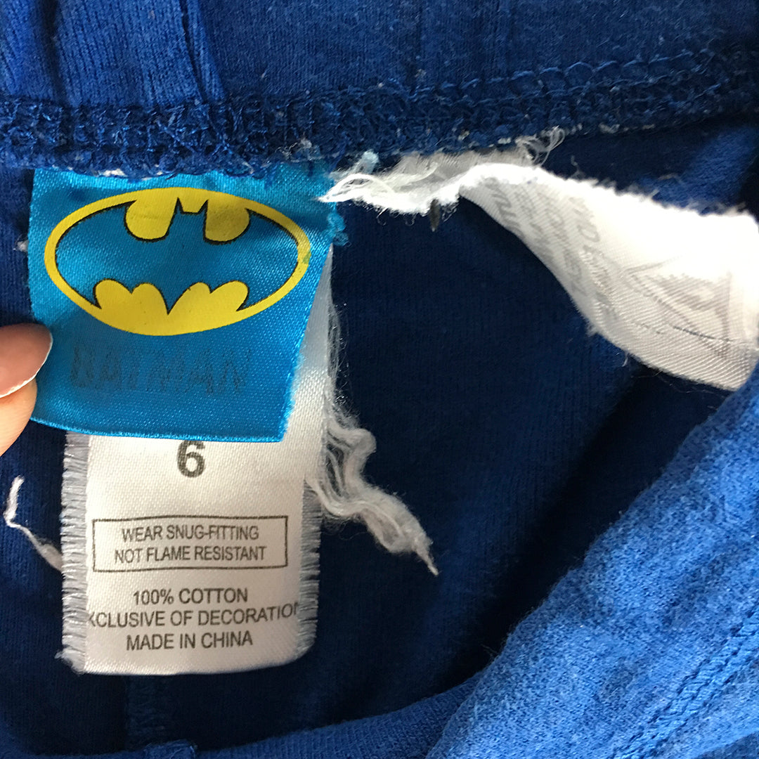 Batman Kids Boys Shorts Size 6 Blue DC Comics Elastic Waist