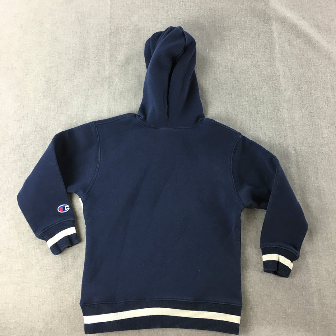 Champion Kids Boys Hoodie Sweater Size 6 Blue Logo Pullover Jumper