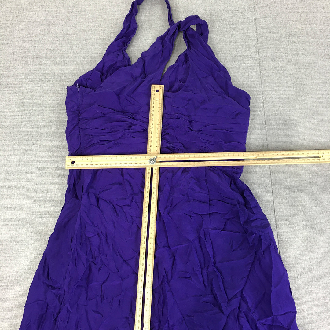 Thurley Womens Mini Dress Size 14 Purple A-Line Sleeveless Event