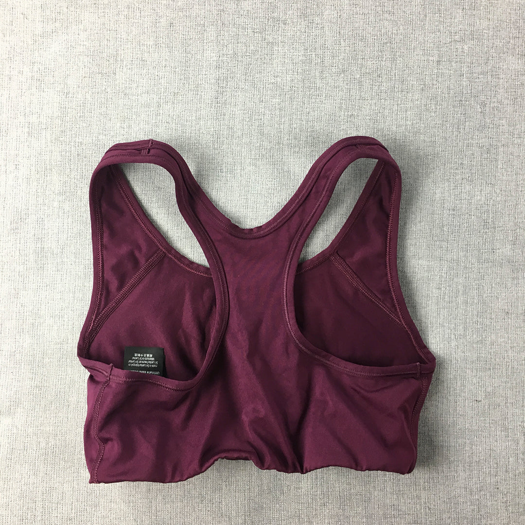 Victoria's Secret Pink Womens Sports Bra Size S Purple Logo Cropped Top