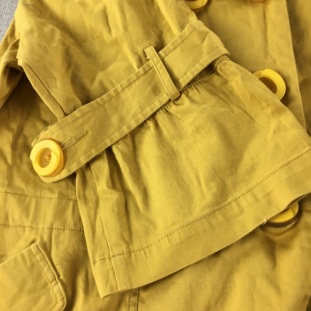 Vintage Mi-Tu Womens Double Breasted Jacket Size L Yellow Pea Coat Y2K