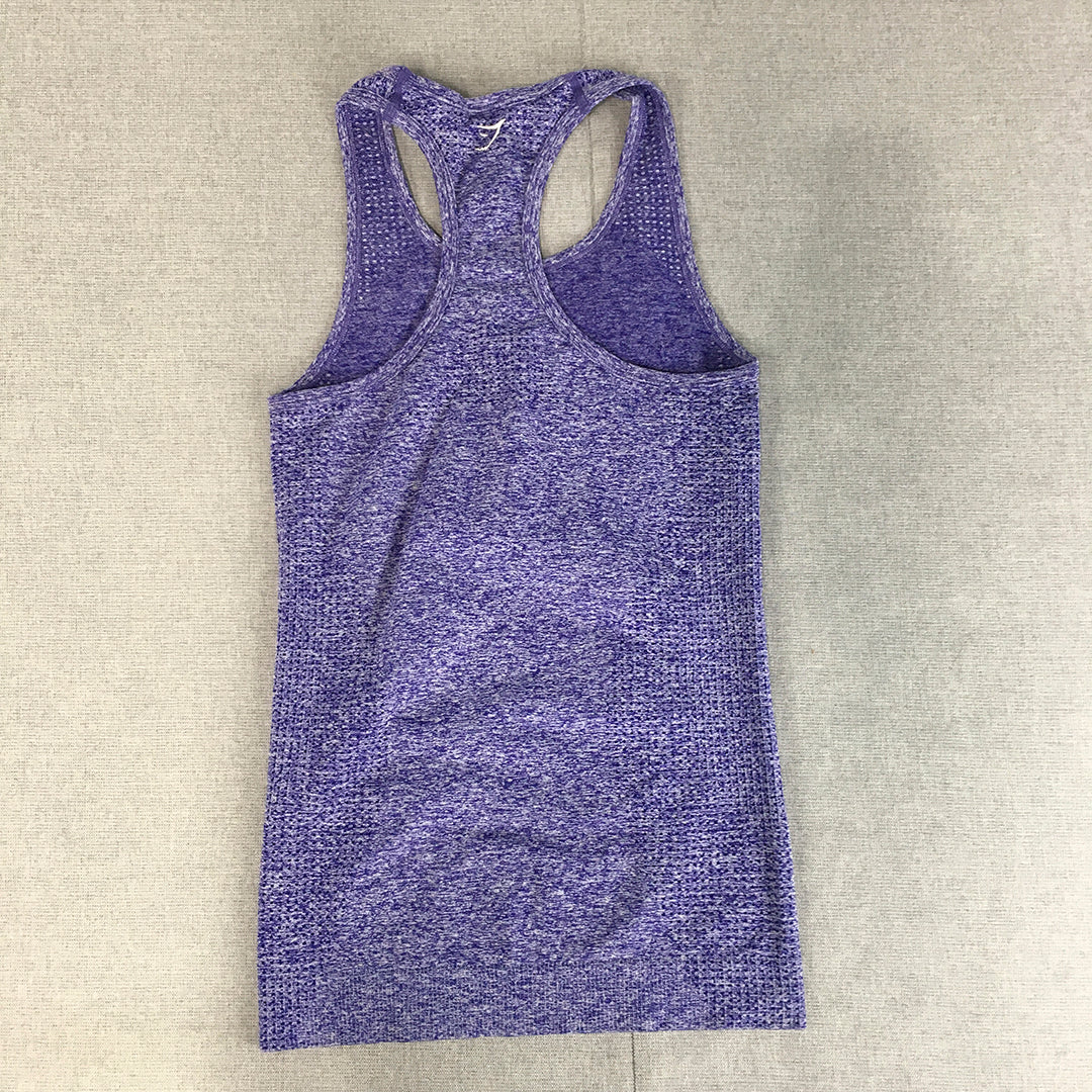 Gymshark Womens Tank Top Size XS Purple Logo Sleeveless Shirt