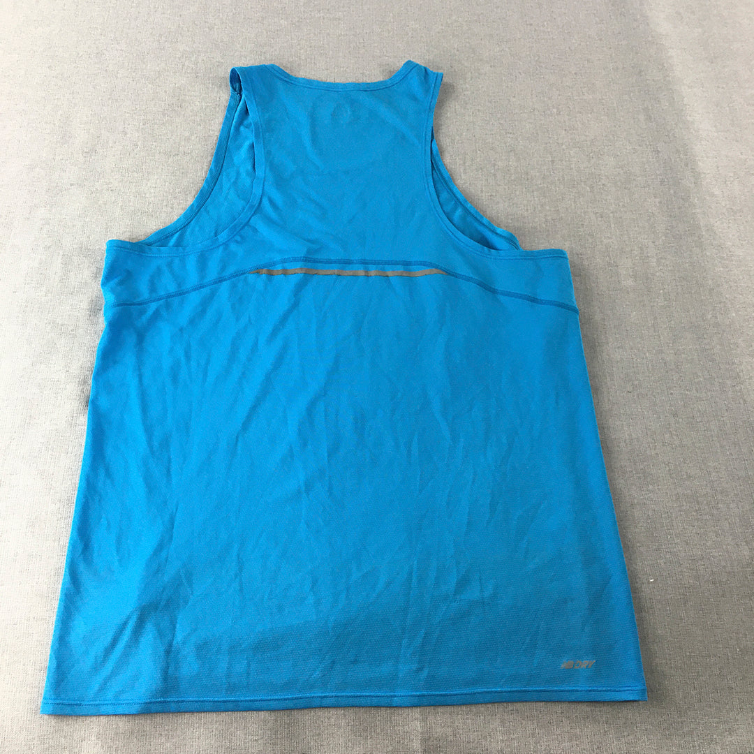 New Balance Mens Tank Top Size M Blue Logo Sleeveless Muscle Shirt