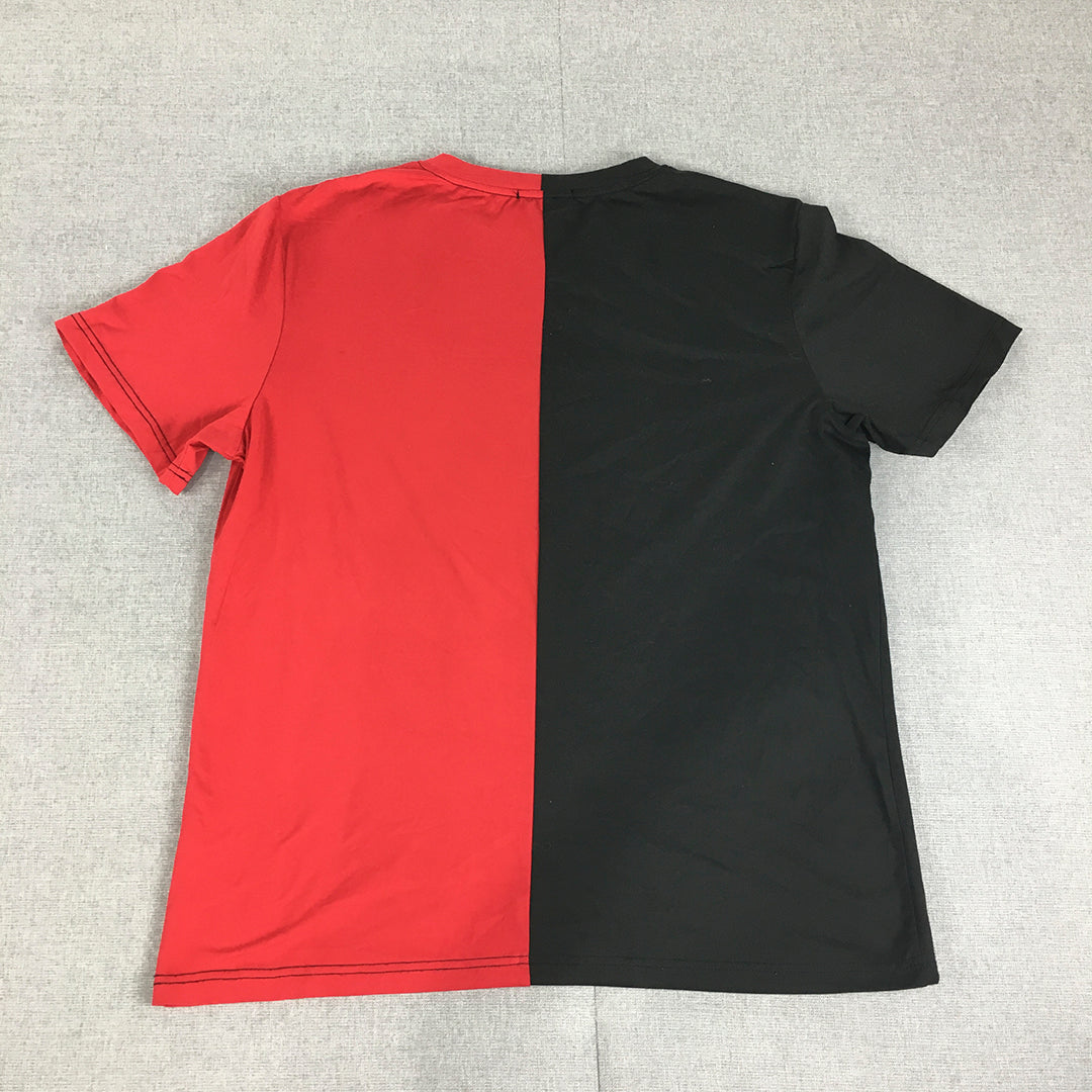 Romwe Mens T-Shirt SIze M Black Red California Short Sleeve Crew Neck Tee