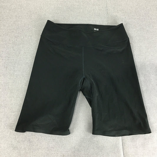 Uniqlo Womens Legging Shorts Size L Black AIRism Stretch Gym Yoga