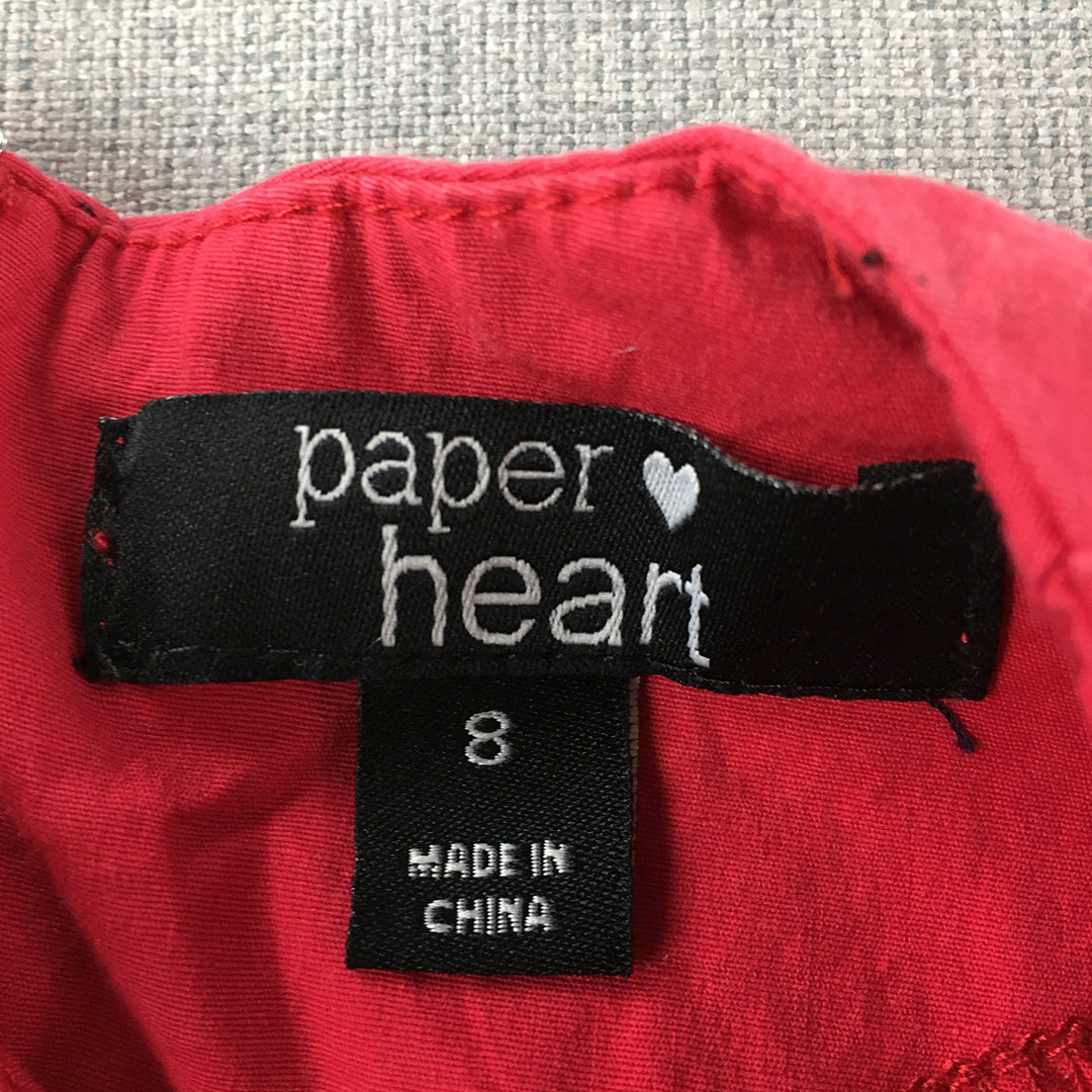 Paper Heart Womens Mini Dress Size 8 Red Fit & Flare Sleeveless