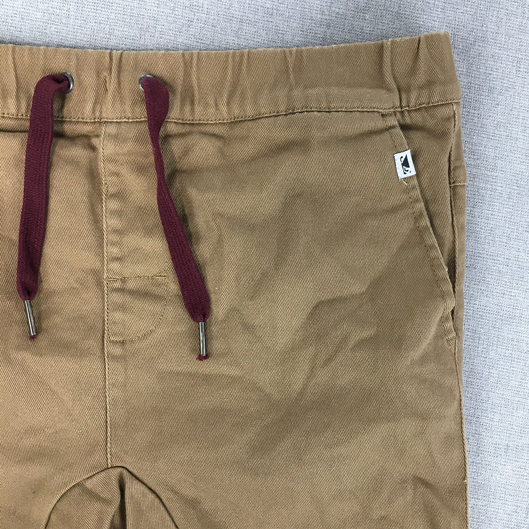 Bad Boy Kids Shorts Size 16 Brown Drawstring Elastic Waist Chino