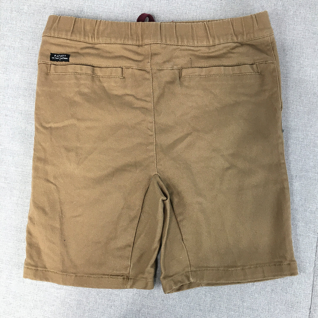 Bad Boy Kids Shorts Size 16 Brown Drawstring Elastic Waist Chino