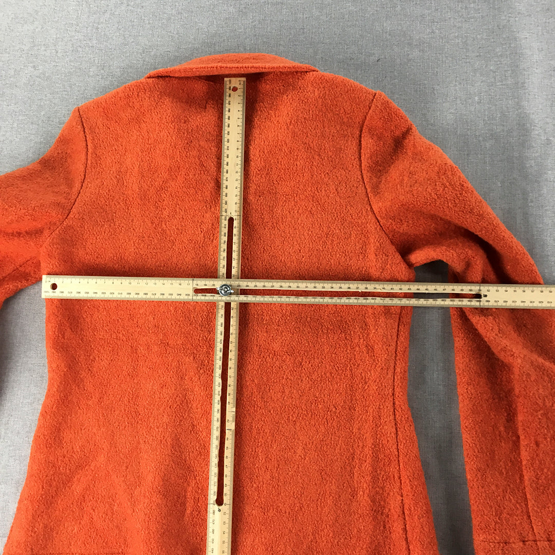 Queenspark Womens Wool Jacket Size 10 Orange Button Up Pockets Parka Coat