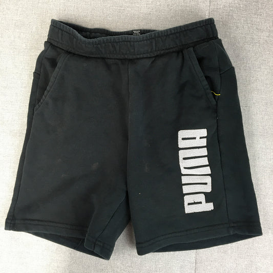 Puma Kids Boys Shorts Youth Size M (9 - 10 Years) Black Logo Pockets