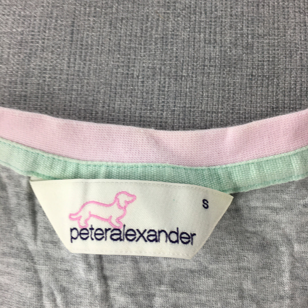 Peter Alexander Womens Sleep Shirt Size S Grey Logo Short Sleeve Pajama