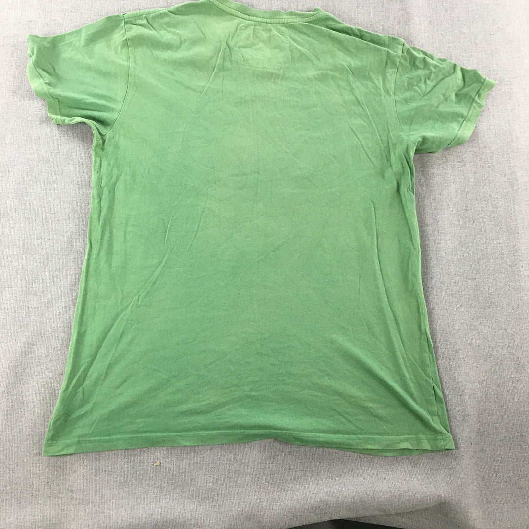 Rietveld Mens T-Shirt Size M Green Short Sleeve Crew Neck Tee