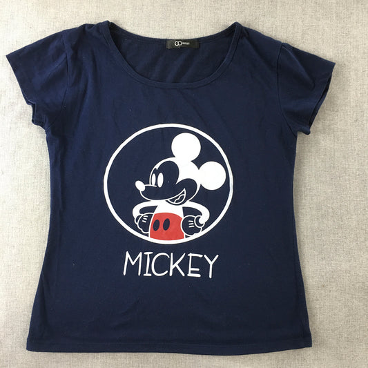 Disney Minnie Mouse Womens T-Shirt Size XS Blue Short Sleeve Top