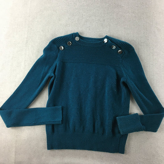 Portmans Womens Wool Blend Sweater Size L Blue Knit Pullover Jumper