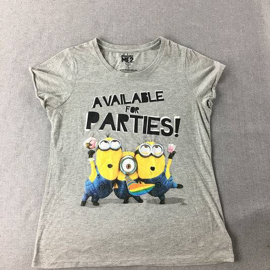 Despicable Me 2 Womens T-Shirt Size S Grey Short Sleeve Crew Neck Top