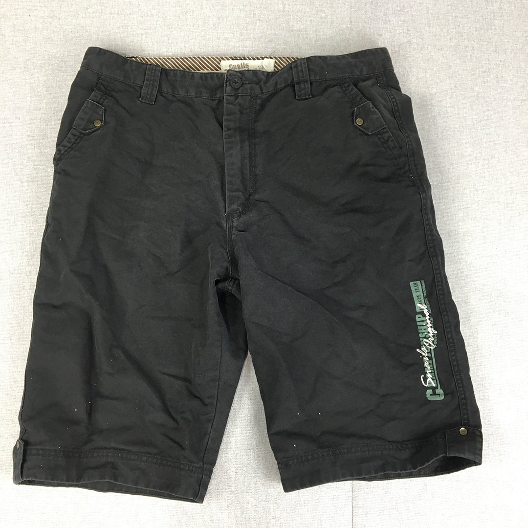 Snails Original Mens Cargo Shorts Size 2XL Black Logo Pockets