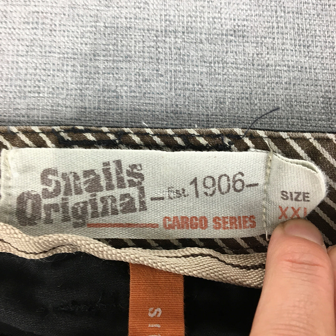 Snails Original Mens Cargo Shorts Size 2XL Black Logo Pockets