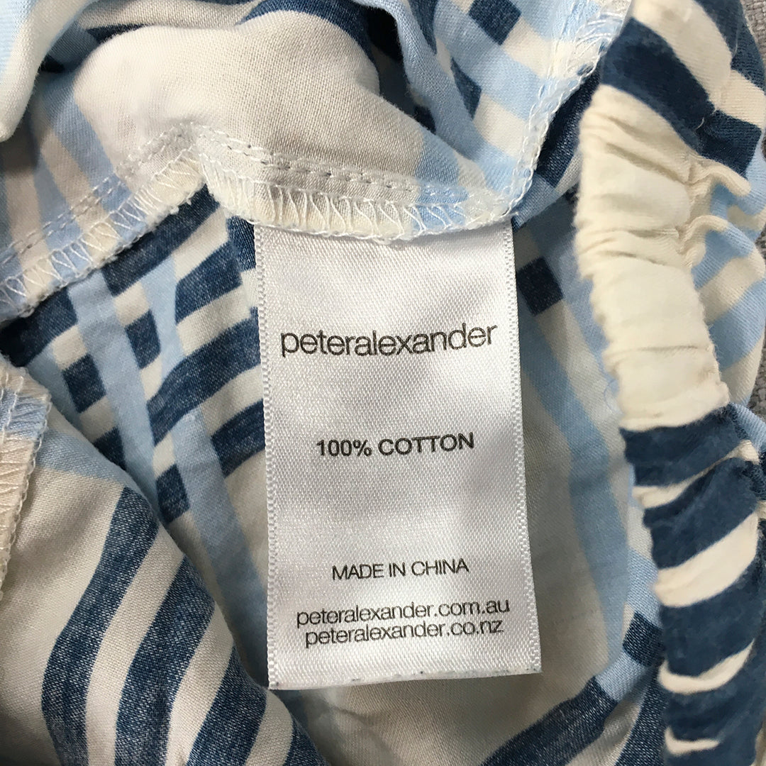 Peter Alexander Jnr Kids Boys Sleep Shorts Size 4 Blue White Checkered Pajama