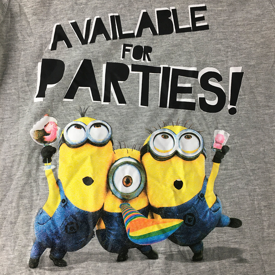 Despicable Me 2 Womens T-Shirt Size S Grey Short Sleeve Crew Neck Top