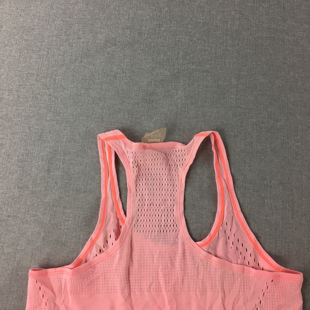 Puma Womens Tank Top Size S Pink Sleeveless Logo Singlet Shirt Sleeveless