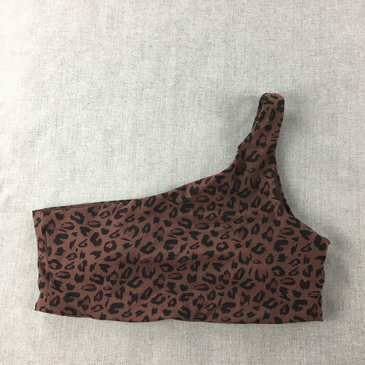 Ryderwear Womens Top Size XL Brown Cheetah Print Sleeveless Cropped