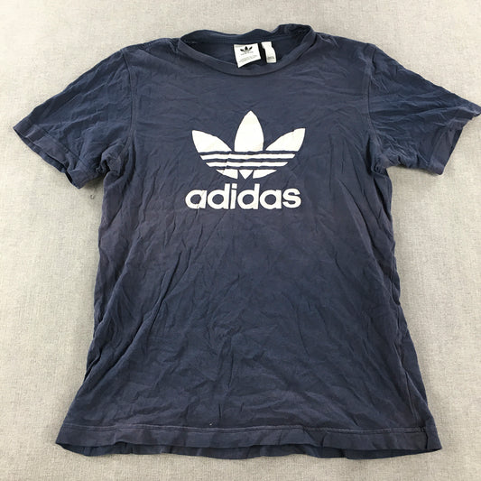 Adidas Mens T-Shirt Size S Blue Big Trefoil Logo Short Sleeve Tee