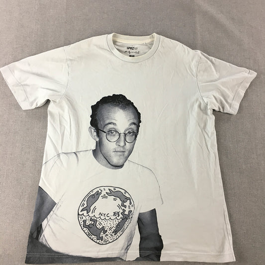 Uniqlo SPRZ NY Andy Warhol Portrait of Keith Haring White T-Shirt Size M