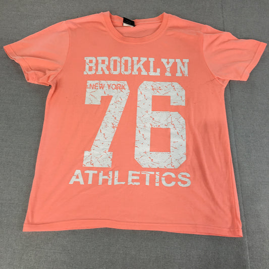 Brooklyn Athletics Womens T-Shirt Size L Pink Short Sleeve Crew Neck Top