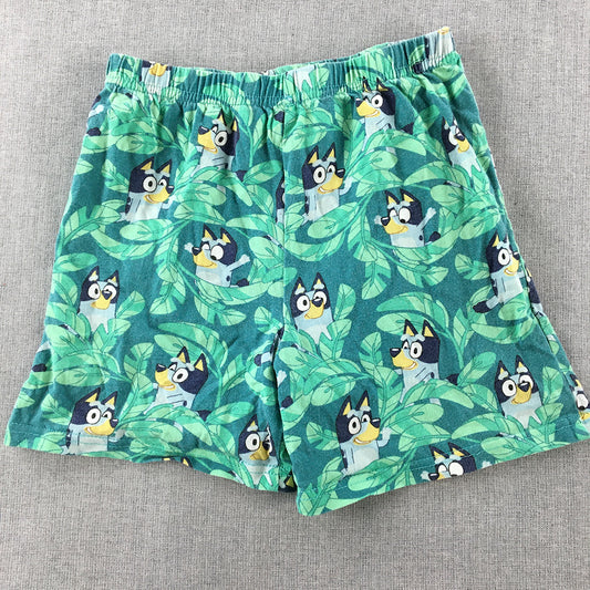 Bluey Kids Pajama Shorts Size 7 Green Elastic Waist Sleepwear