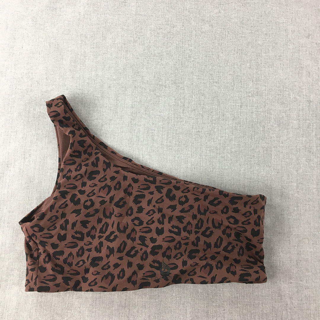 Ryderwear Womens Top Size XL Brown Cheetah Print Sleeveless Cropped