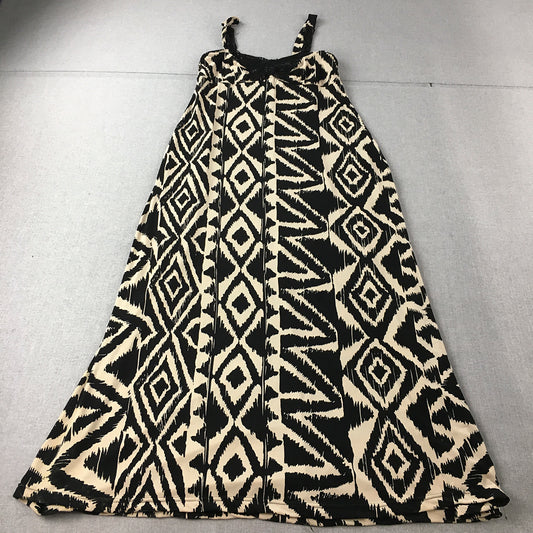 Vintage Miss Me Womens A-Line Dress Size 12 Black White Aztec Full Length