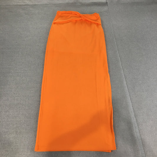 NEW Ally Womens Maxi Skirt Size 12 Orange Straight Stretch