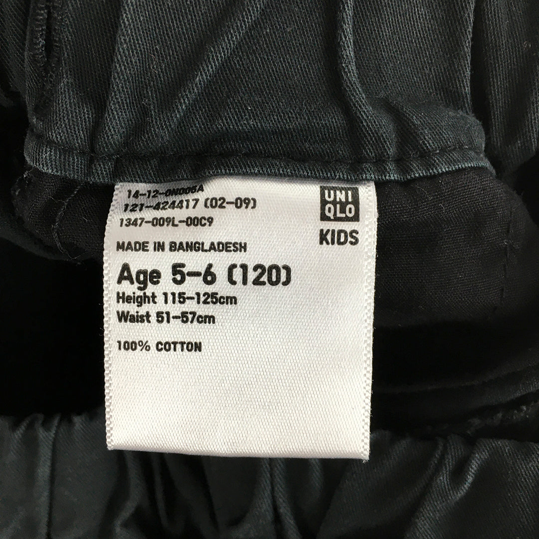 Uniqlo Kids Boys Shorts Size 5 - 6 Years Black Pcokets Elastic Waist