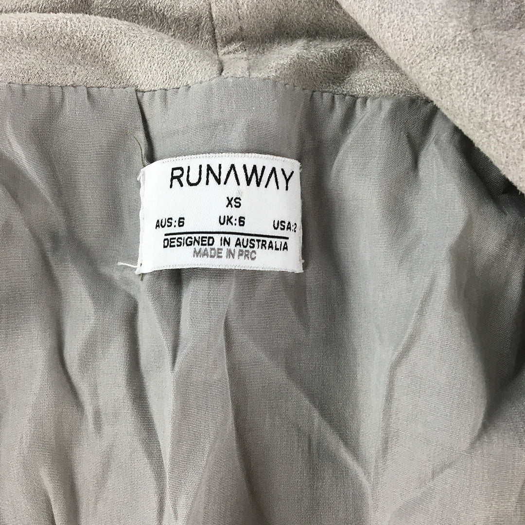 Runaway Womens Jacket Size 6 Grey Belted Pea Coat