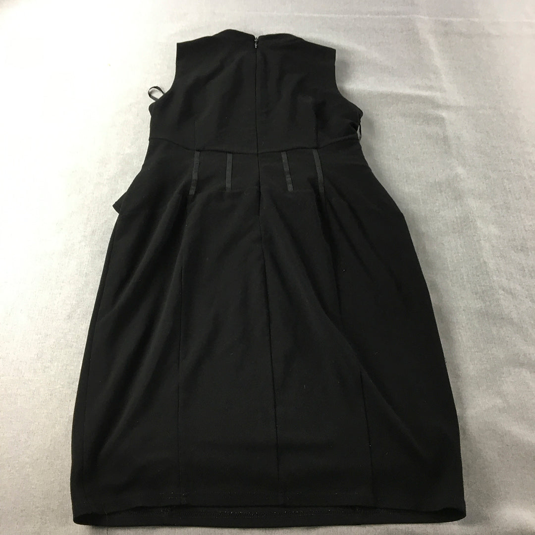 City Chic Womens Pencil Dress Size S (16 AU) Black Sleeveless Midi